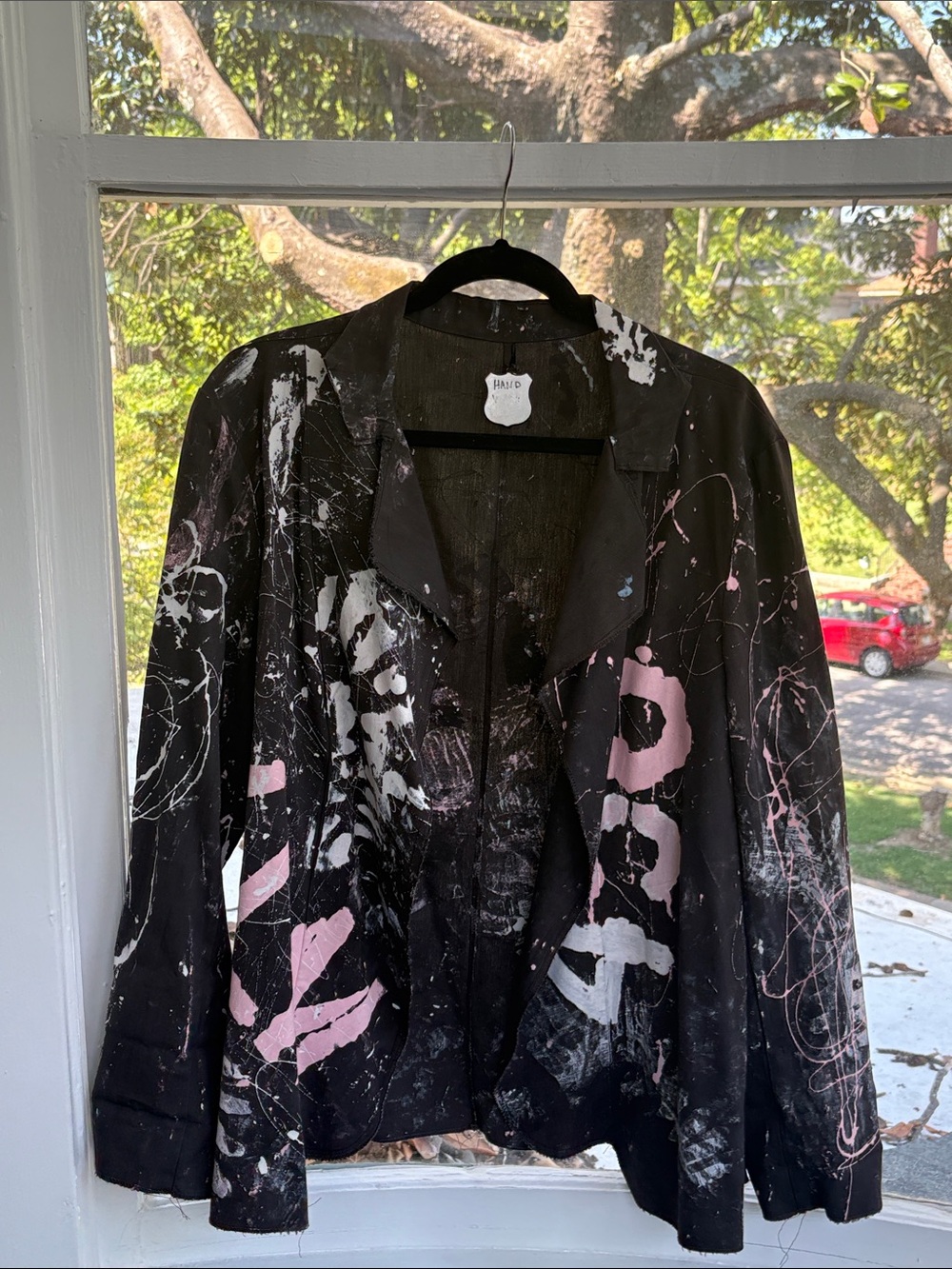 Black & Pink Paint-Splash Blazer Jacket
